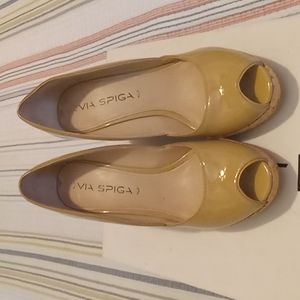 Via Spiga Patent Leather Wedges